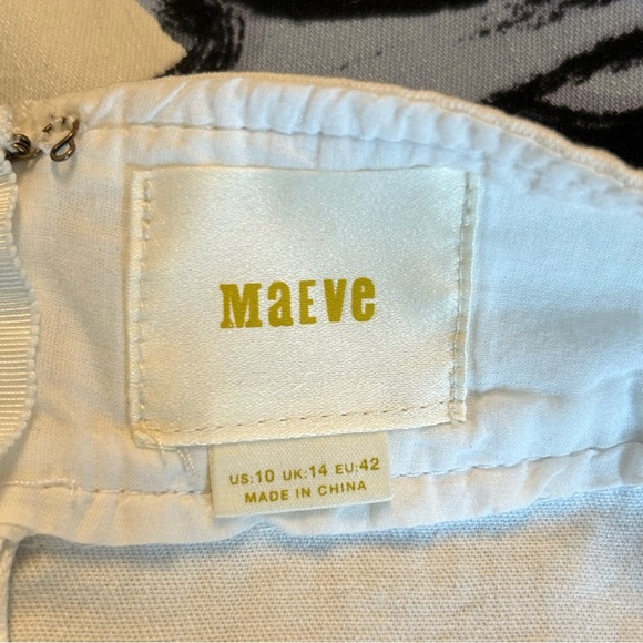 Anthropologie Maeve Women's Floral Buckle Pencil Skirt White/Multi Size 10 - Picture 7 of 10